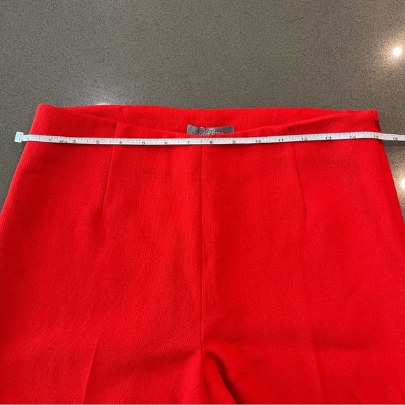 NWT LELA ROSE Button placket pants wool pants In Scarlet red size 8 holidays - Picture 11 of 12